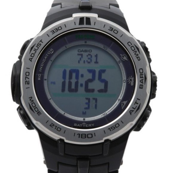 CASIO Pro Trek PRW-3100 Men's Watch with Silver and Black Digital